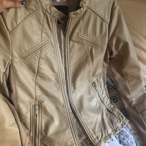 Beige/ nude color leather jacket from Express